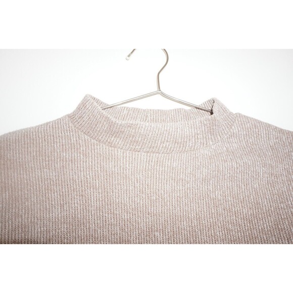 Women’s Zara Mock Neck Balloon Sleeve Neutral Sweater Size Small - Picture 4 of 5